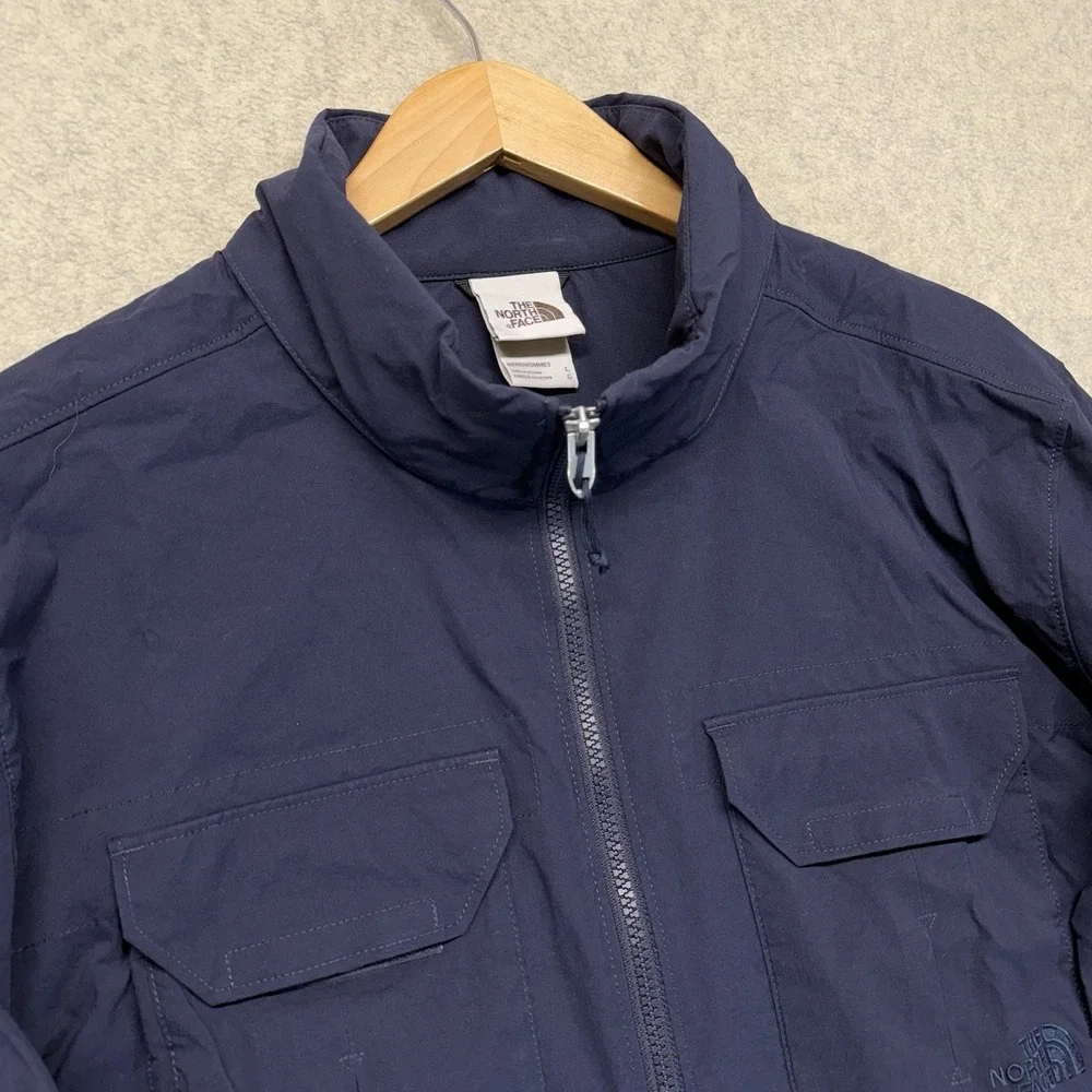 The North Face Mens L Utility Field Jacket Navy Full Zip Lightweight Cargo